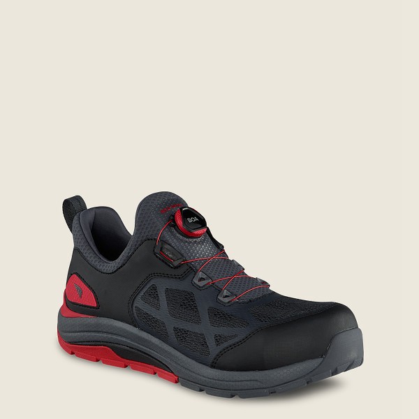 Zapatos de Trabajo Red Wing Hombre Negros/Rojos - Cooltech™ Athletics - Safety Toe - 468-ZMHWVF